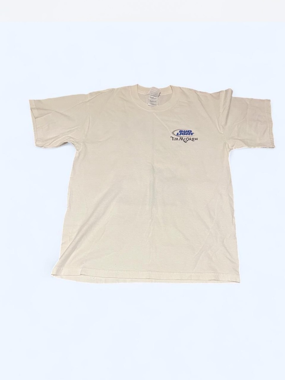 Vintage Y2K 2002 Bud Light Anheuser-Busch Beer Tim McGraw T Shirt White Size M